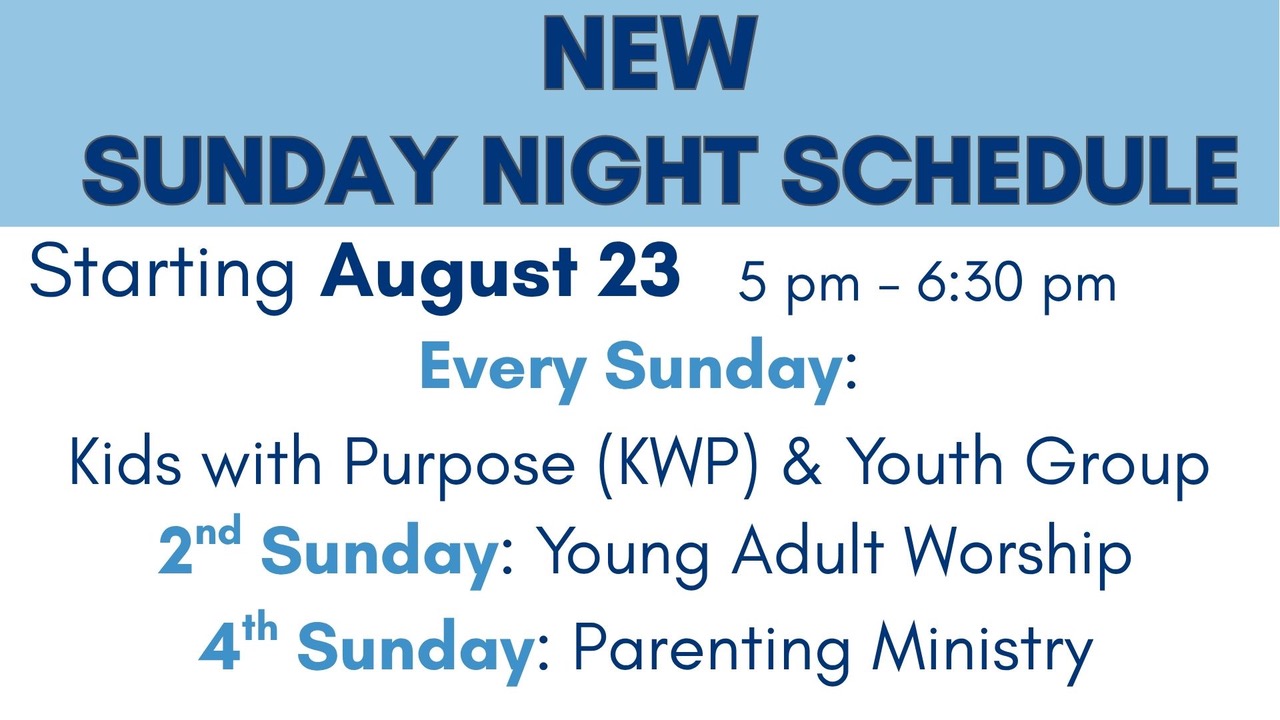 NEW SUNDAY NIGHT SCHEDULE